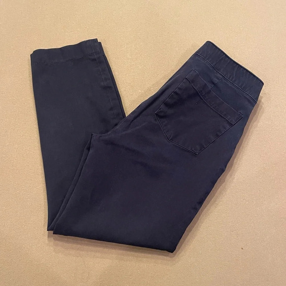 SPANX Navy Blue Twill Cropped Pants - Picture 1 of 12